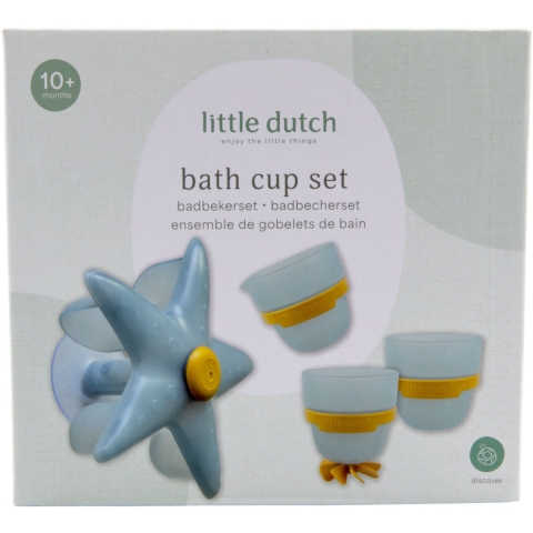 Little Dutch Badwand Bekers Zeester Blauw