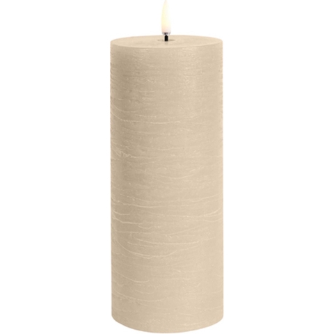Uyuni Lighting - PILLAR LED-kaars, beige, hoogte 20 cm, was