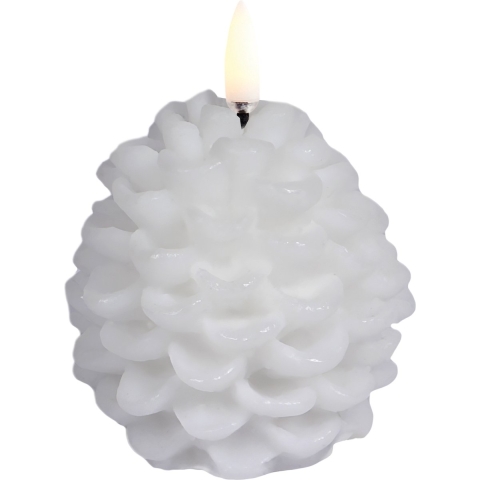 Uyuni Lighting - PINE CONE LED-kaars, wit, Ø 7 cm, was