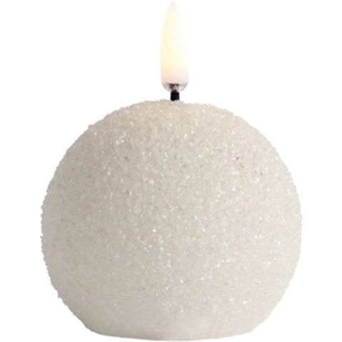 Uyuni Lighting - ROUND LED-kaars, wit, Ø 7 cm, glitter