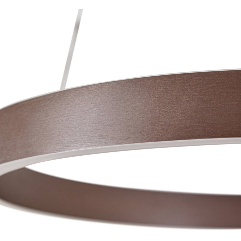 Lucande - Yonam LED hanglamp, Ø 60 cm, 1-lamp, bruin, CCT
