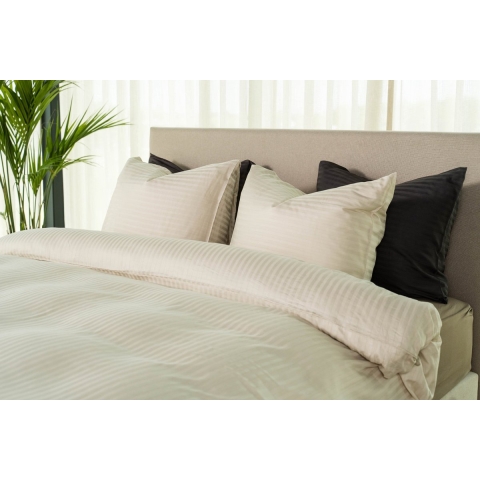 Kayori Elin - Dekbedovertrek Katoensatijn - 140x200-220 cm +1 sloop - Zand