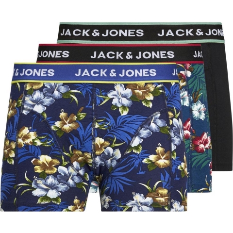 JACK&JONES ADDITIONALS JACFLOWER - Boxershorts - Gebreide stof met flexibiliteit en comfort - Zwart (3-pack)