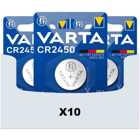 10x Varta Lithium Coin CR2450 Blister