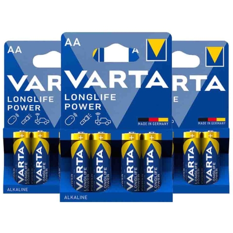 3x Varta Longlife Power Alkaline Batterijen AA 4 stuks