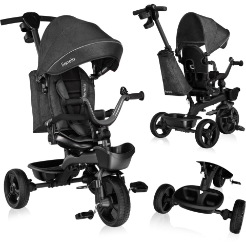 Lionelo Kori - Driewieler 2in1 - Draaibaar zitje - Grijs