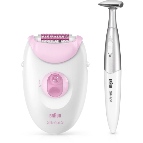 Braun Silk-épil 3 - SE3-321 - Epilator met 20 pincetten en massagerollers - Roze