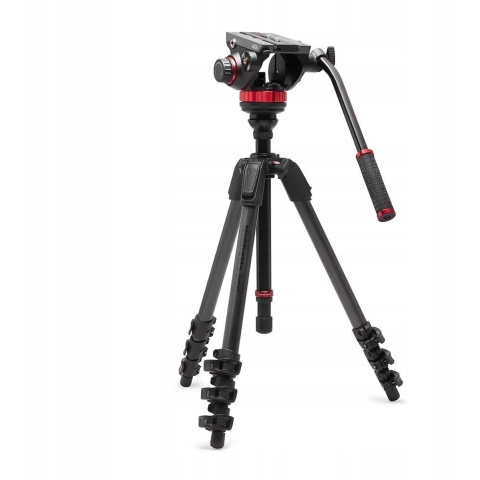 Manfrotto 502 Fluid Video Head met 055 Video Carbon Fibre Tripod