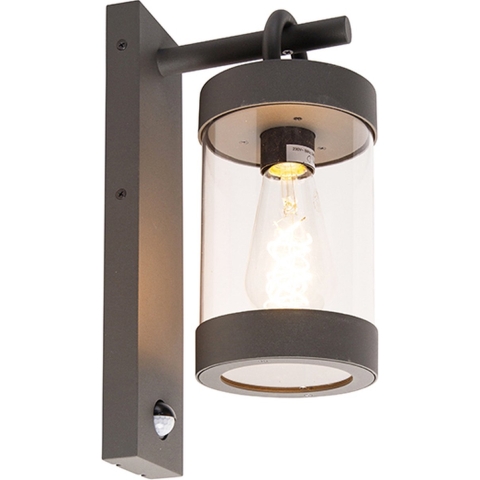 TRIO SAMBESI - Wandlamp - Antraciet - excl. 1x E27 4W - Bewegingssensor - Buitenverlichting - IP44