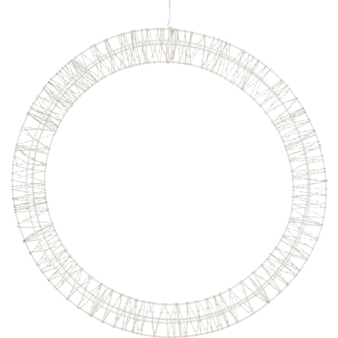 Luca Lighting Kerstverlichting Cirkel met Warm Witte LED Lampjes -Ø56 cm - Metaal - Wit