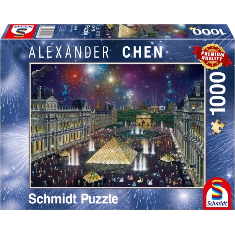 Vuurwerk bij het Louvre (Alexander Chen) - Puzzel (1000)