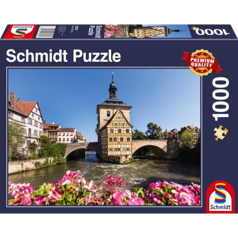 Bamberg, Regnitz en oud raadhuis - Puzzel (1000)