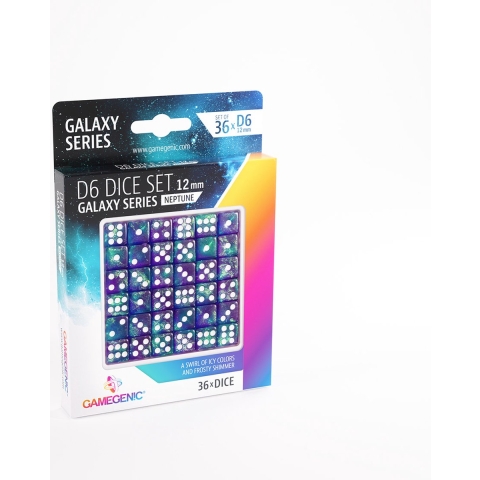 Dobbelstenen Galaxy Series Neptune - D6 - 12mm - 36 stuks
