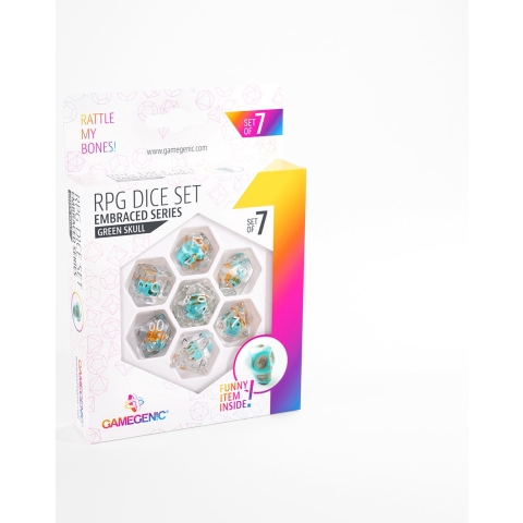 RPG Dice Set: Green Skull (Embraced Series)