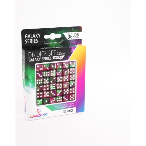 Dobbelstenen Galaxy Series Aurora - D6 - 12mm - 36 stuks
