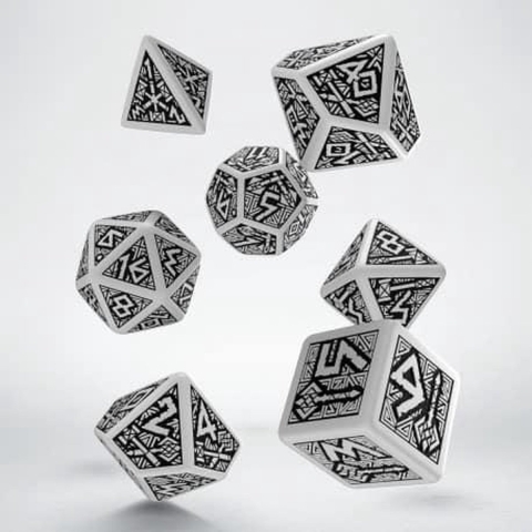 Dwarven RPG Dice Set White&Black (7)