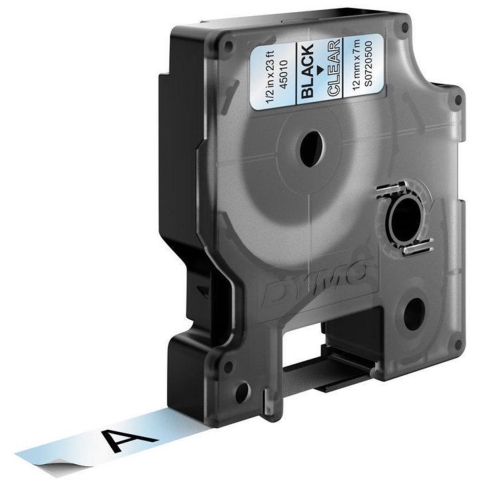 DYMO 45010 Labeltape Polyester Tapekleur: Transparant Tekstkleur: Zwart 12 mm 7 m