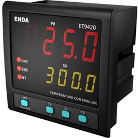 Enda ET9420-230 PID Temperatuurregelaar Pt100, J, K, T, S, R Relais 2 A, SSR (l x b x h) 88 x 96 x 96 mm