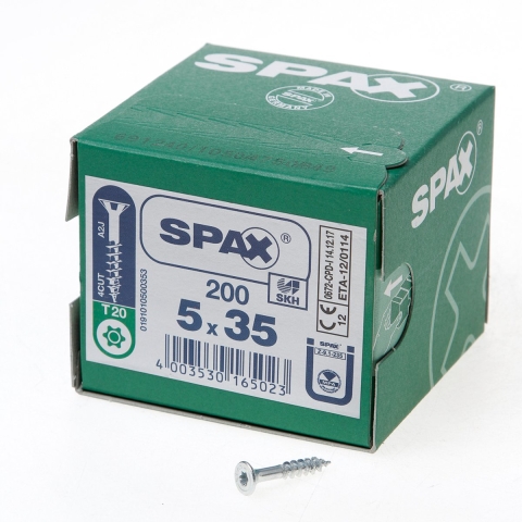 SPAX 880910190050035 R 88091 Senkkopf/T-STAR TG Verzonken houtschroef 5 mm 35 mm Torx, Binnen-T Staal Galvanisch verzinkt 500 stuk(s)