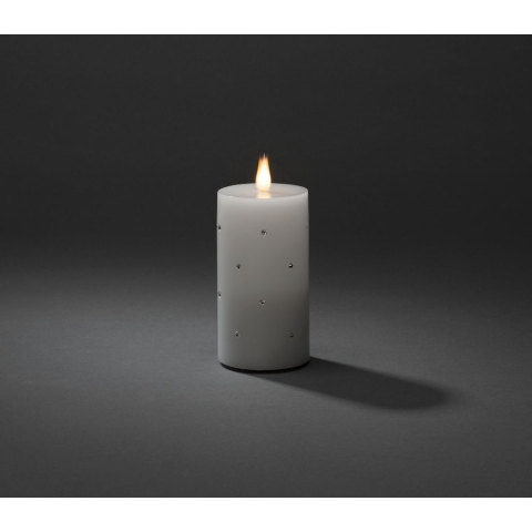 Konstsmide 1838-100 LED-kaars met echte was Warm-wit Warmwit (Ø x h) 75 mm x 143 mm Timer, Schakelaar