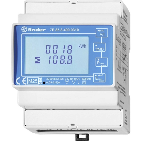 Finder 7E.85.8.400.0312 kWh-meter Digitaal 1 stuk(s)