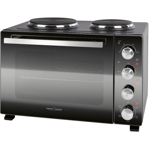 Profi Cook PC-KK 1302 Mini-oven Incl. kookplaat, Kijkvenster, Traploze temperatuurregeling, Convectiefunctie, Met grillspies 32 l