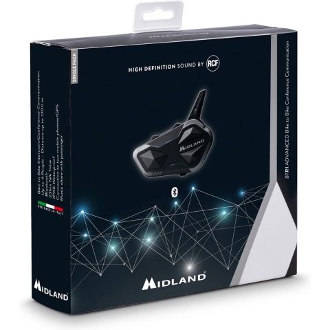 Midland C1529 BTR1 Advanced Bluetooth Kommunikation Portofoonset voor motorrijders Geschikt voor (helm) Integraalhelm, Jethelm, Systeemhelm