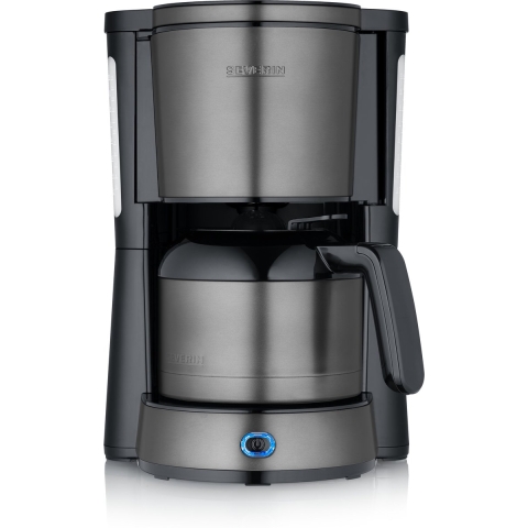 Severin 9343 Koffiezetapparaat Staal, Zwart Capaciteit koppen: 8 Timerfunctie, Met filterkoffie-functie