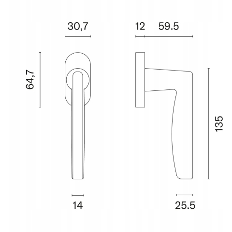 Aprile | Raamkruk Luna R | Goud PVD