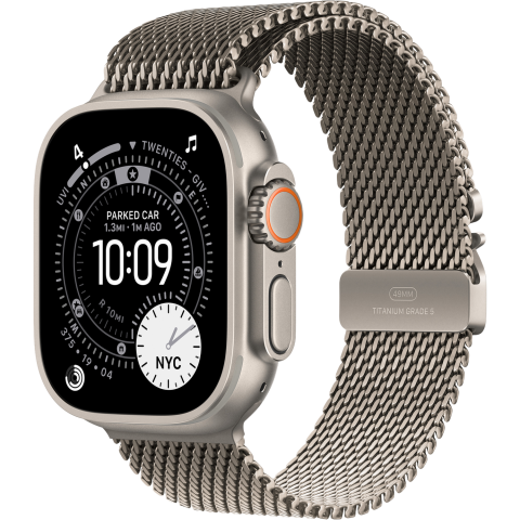 Apple Watch Ultra 3 gps + Cellular - 49mm natural Titanium Case - Natural Milanese Loop Medium Smartwatch