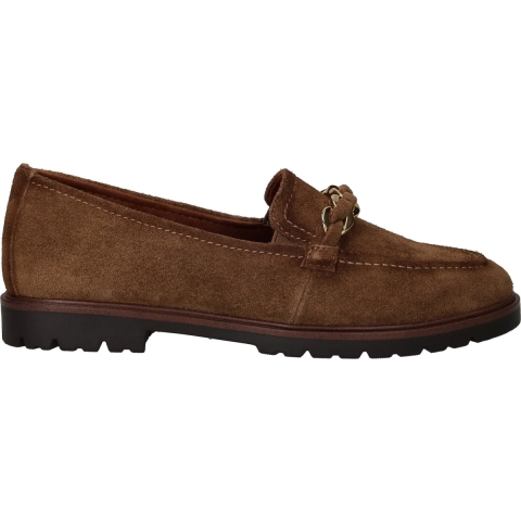 Tamaris Dames Camel Bruine Suède Loafers