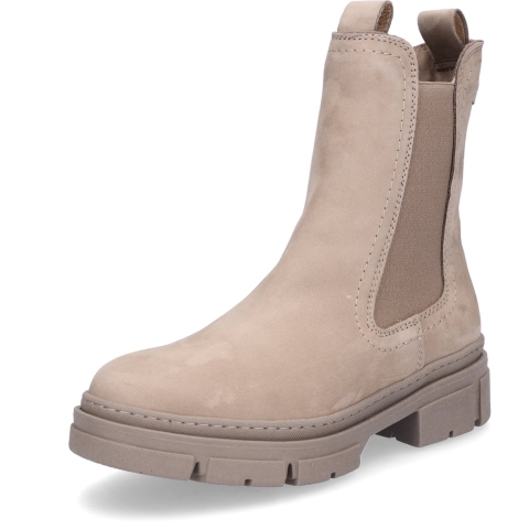 Tamaris Dames Dune Taupe Bruine Leren Klassieke Hoge Chelsea Enkellaarsjes