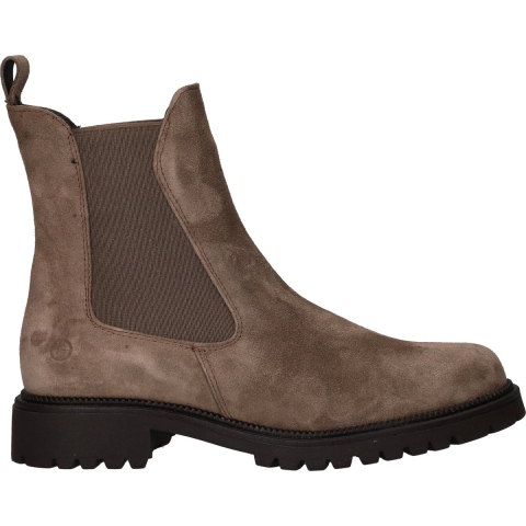 Tamaris Dames Taupe Bruine Leren Klassieke Hoge Chelsea Enkellaarsjes