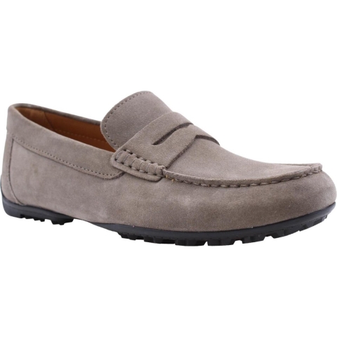 Geox U KOSMOPOLIS + GRIP Leren Heren Taupe Instappers