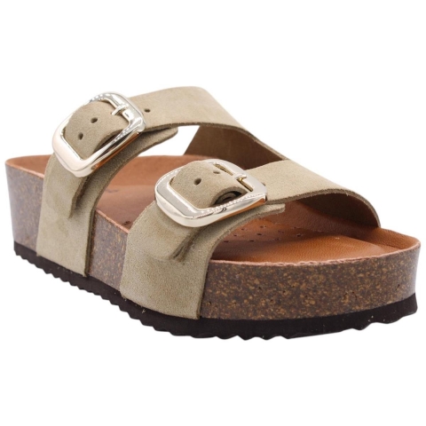 Geox D BRIONIA H Leren Dames Licht Taupe Wedges