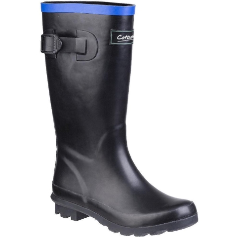 Cotswold Fairweather Rubber Kinderen Zwart/blauwe Regenlaarzen
