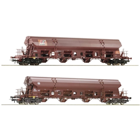 Roco 77036 H0 2-delige set zwenkdakwagens van de DB