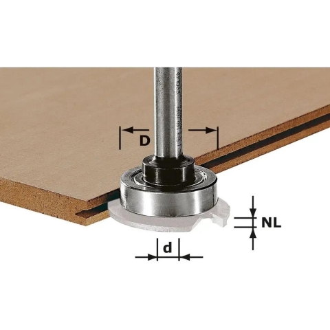 Festool S8 1,5-5 KL28 Spindel voor schijfgroeffrees + lager S 8mm - 499804