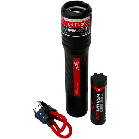 Milwaukee L4 FL2000-301 USB Oplaadbare LED Zaklamp - 4933479637