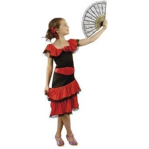 Spaanse danseres kinderkostuum, 4 tot 6 jaar