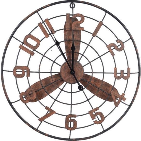 Ijzer klok propeller 50x7x50cm roest