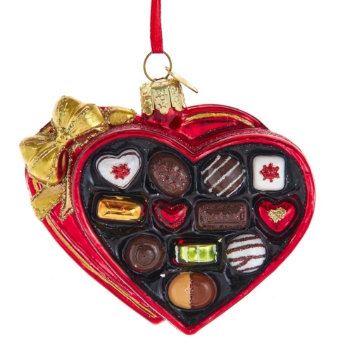 Glas NG hartvormige doos van chocolade 7,5 cm ornament Kurt S. Adler - Kurt s adler