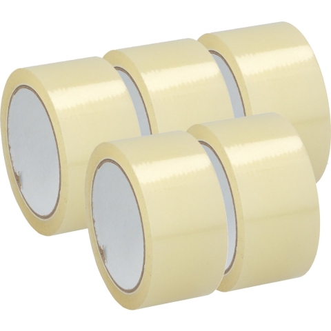 Verpakkingstape - 5x - transparant - 48mm x 50m - verpakkingsbenodigdheden voor kantoor/thuis -