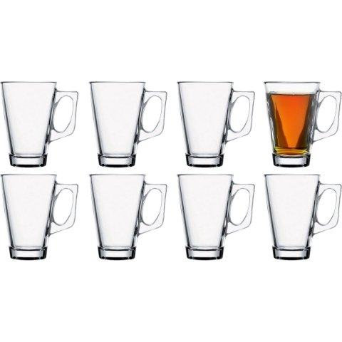 Pasabahce Koffie/thee glazen Ceylon - set 8x stuks - transparant glas - 250 ml -