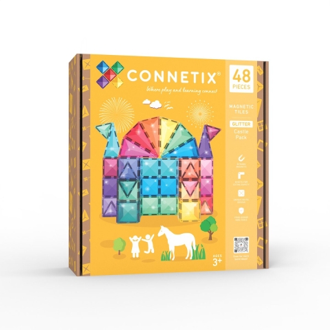 Connetix Glitter Kasteel 48 stuks