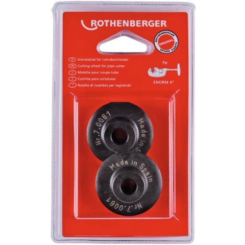 Rothenberger Reserve-snijwiel | snijwiel-d. 41 mm snijdiepte 8 mm | hooggelegeerd, geharde staal | 2 stuks in blister - 070061D 070061D