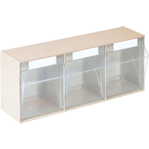 Lockweiler Opbergbakstelling | H242xB600xD203mm | 3 x E | kunststof beige | 1 stuk - 1500382 1500382