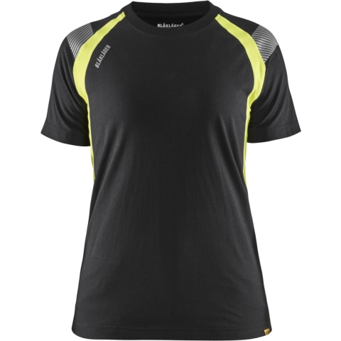 Blåkläder Dames T-Shirt Visible 34021030 | Zwart/High-Vis Geel | Maat XS - 7330509707463