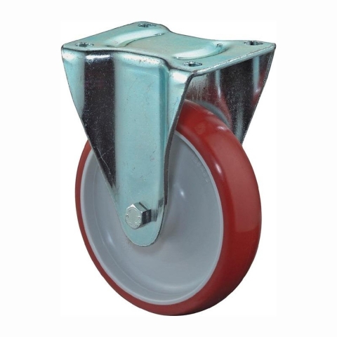 BS Rollen Bokwiel | wiel-d. 150 mm draagvermogen 200 kg | gegoten polyurethaan | plaat L135xB110 mm | 1 stuk - L410.B31.150 L410.B31.150