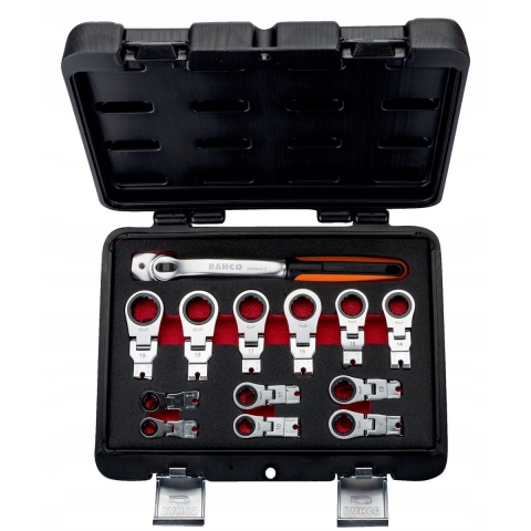 Bahco Ringratelsleutelset | verstelbaar - 12-delig - kunststof houder - 42RM/S12